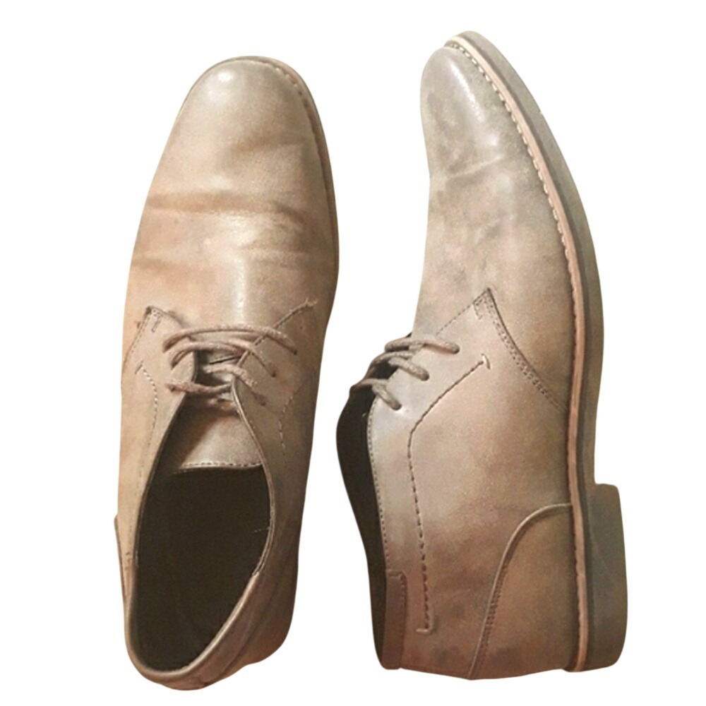 Men's Chukka Desert Boots Taupe Grey Lace Up Shoes